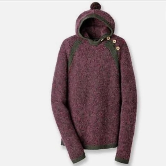 REI Cassal Sweater Hooded Pull over Women's Size Medium Orange Multicolored Yarn - Picture 2 of 15